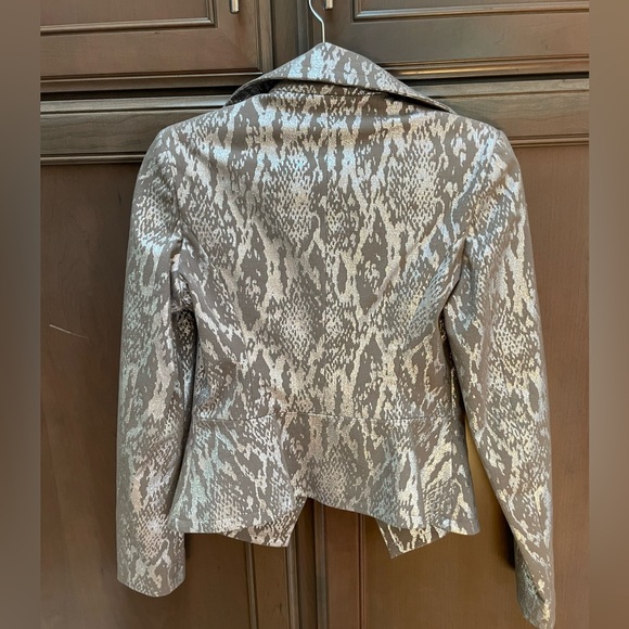 Vivienne Westwood Anglomania Metallic Silver Snakeskin Screen Print Jacket Sz40 - Picture 6 of 6